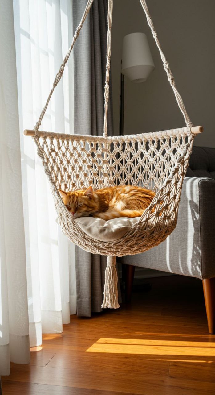 Pakabinamas guolis, gultas katei, katinui 